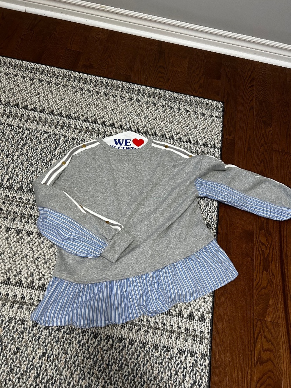 Anthropologie twofer sweatshirt/blouse
